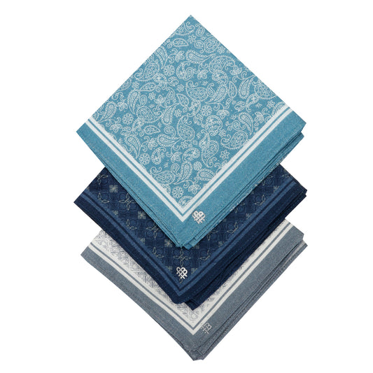 Silcora Men’s Cotton Handkerchiefs Pack of 3 (Color & Print May Vary)