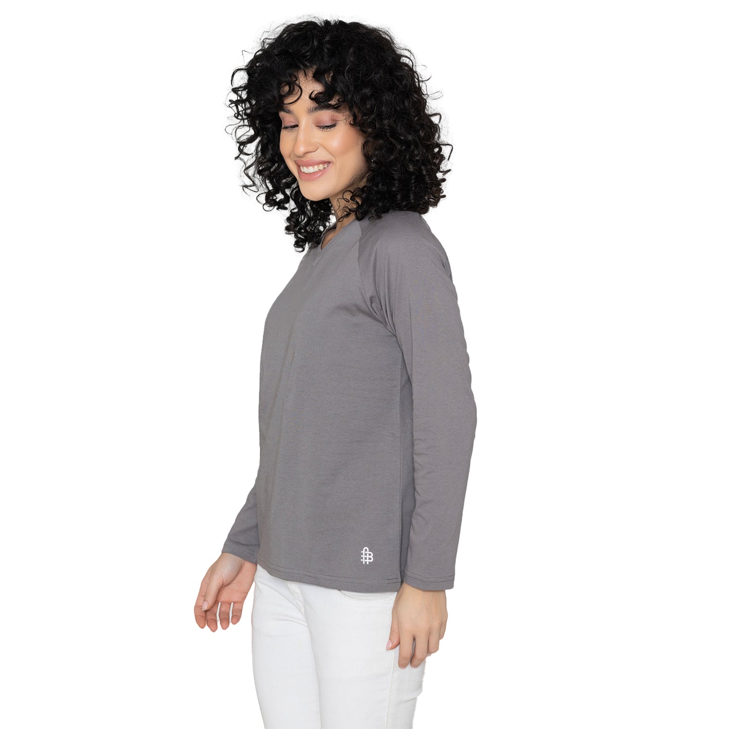 Women's V-Neck Lounge Wear T-Shirt - Grey
