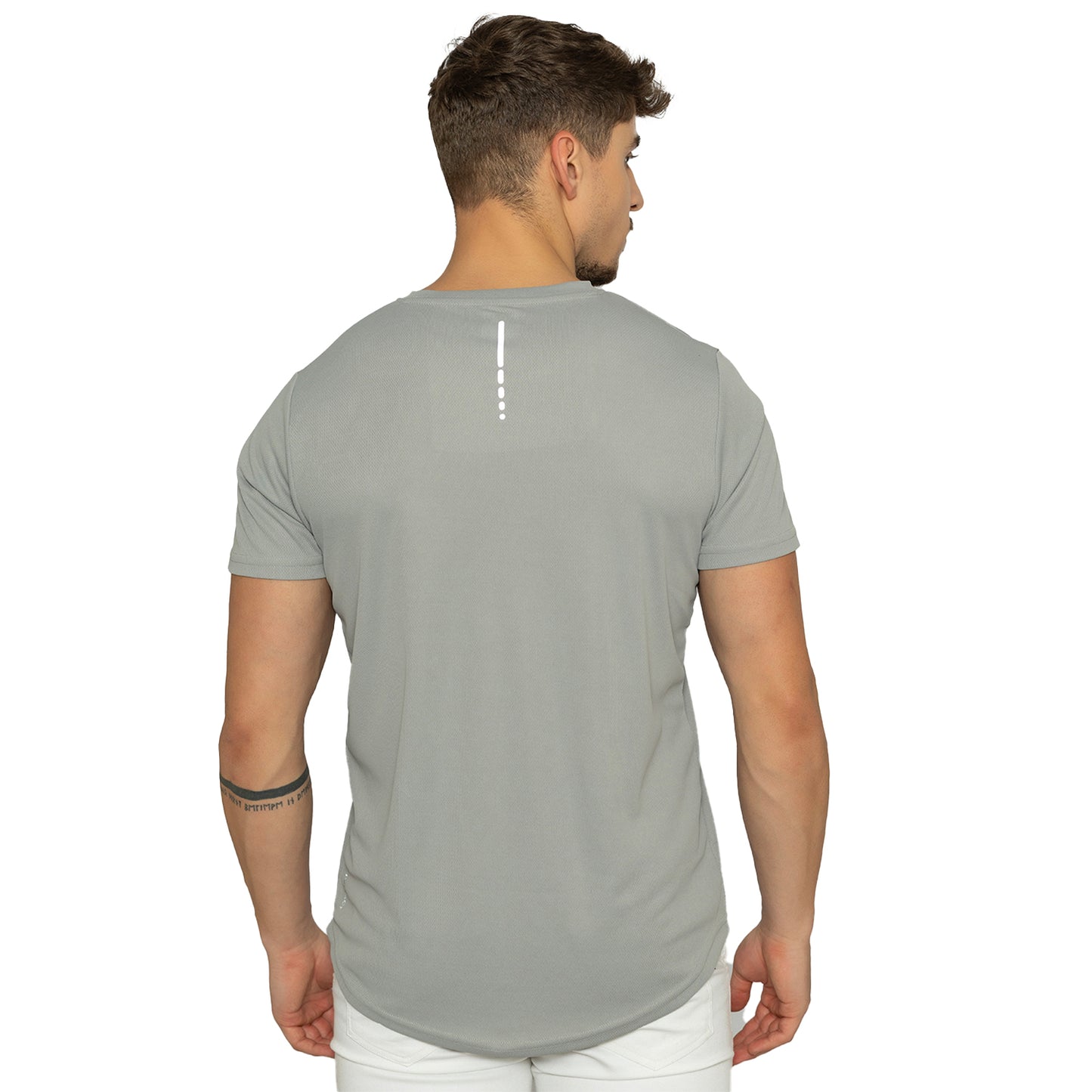 Men's Printed Round Neck T-Shirt - Lt-Grey