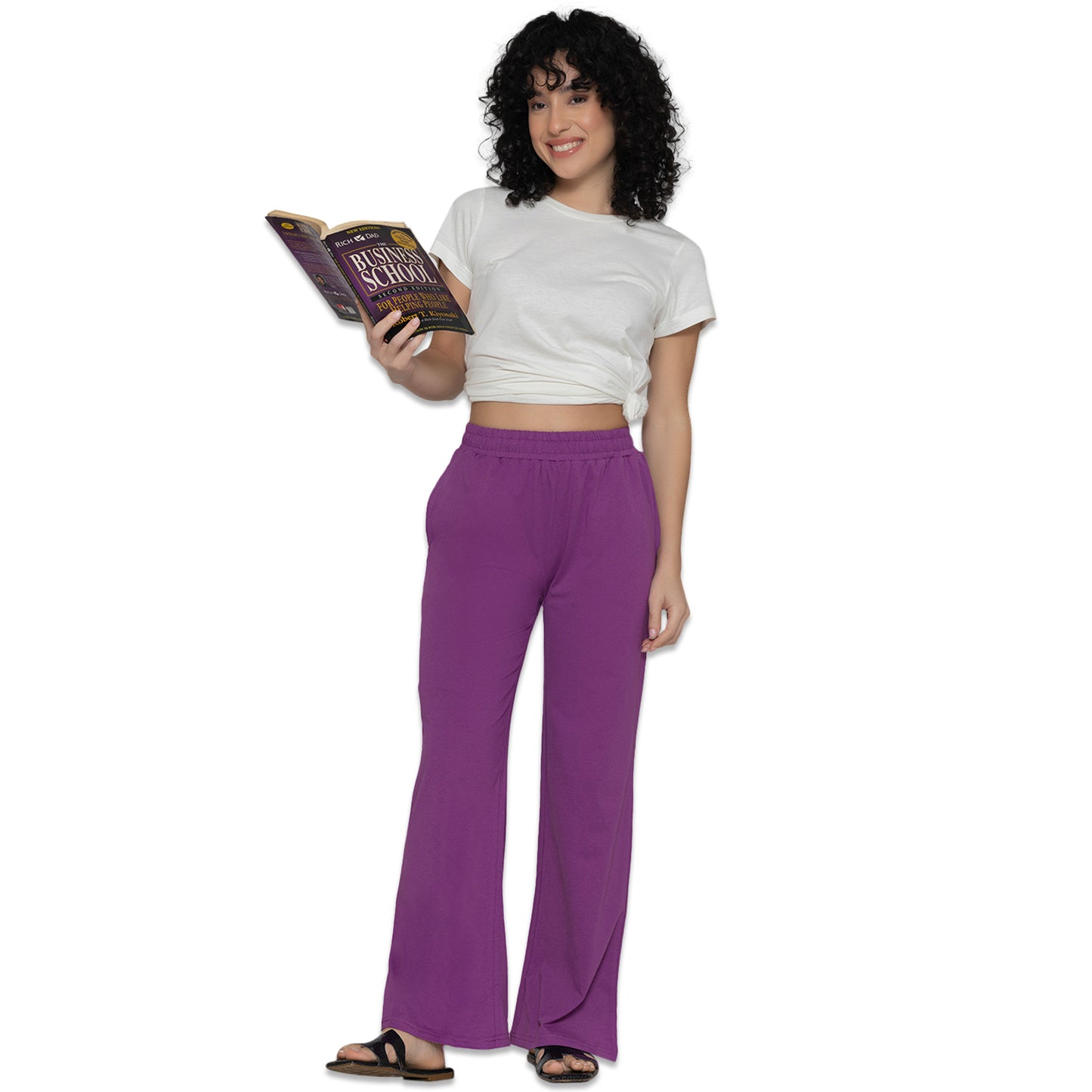 Women Flare Pant - Purple