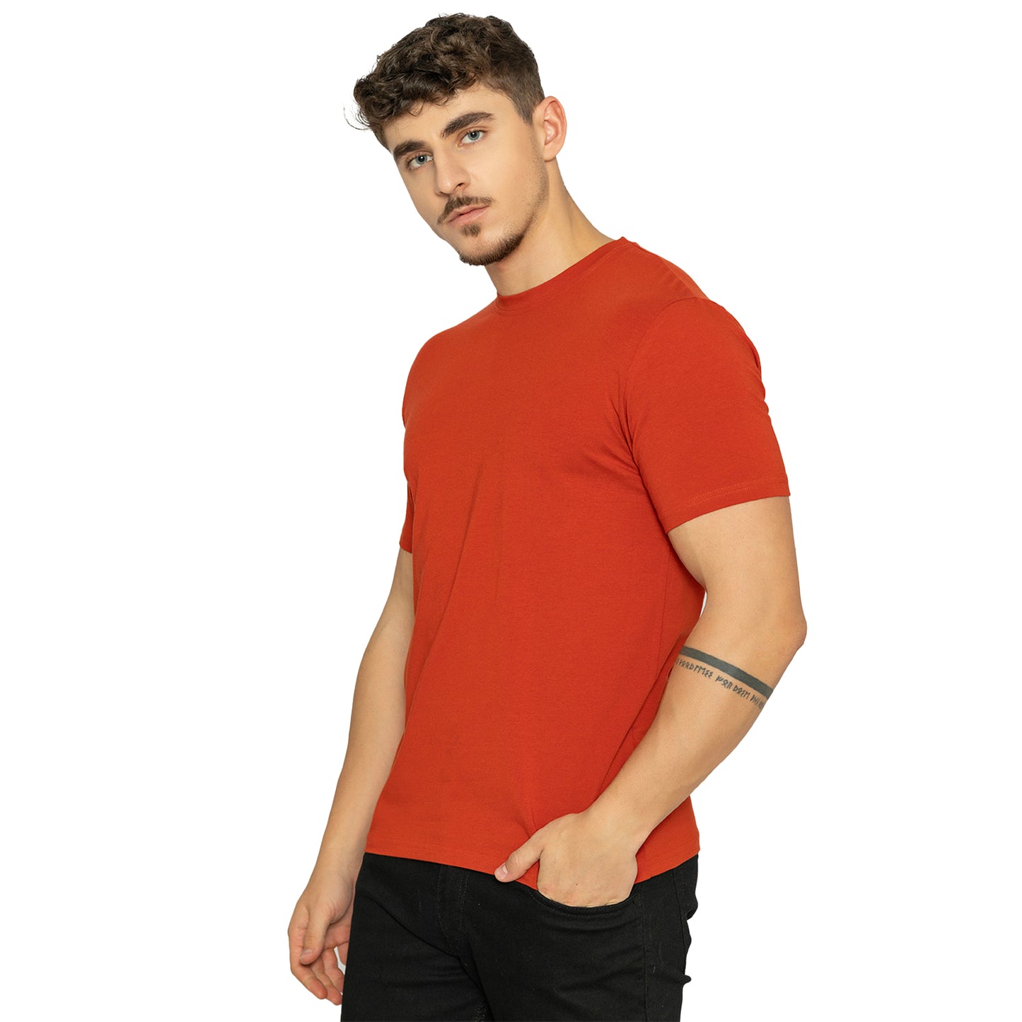 Baked Apple Round Neck Half Seleeve T-Shirt for Men