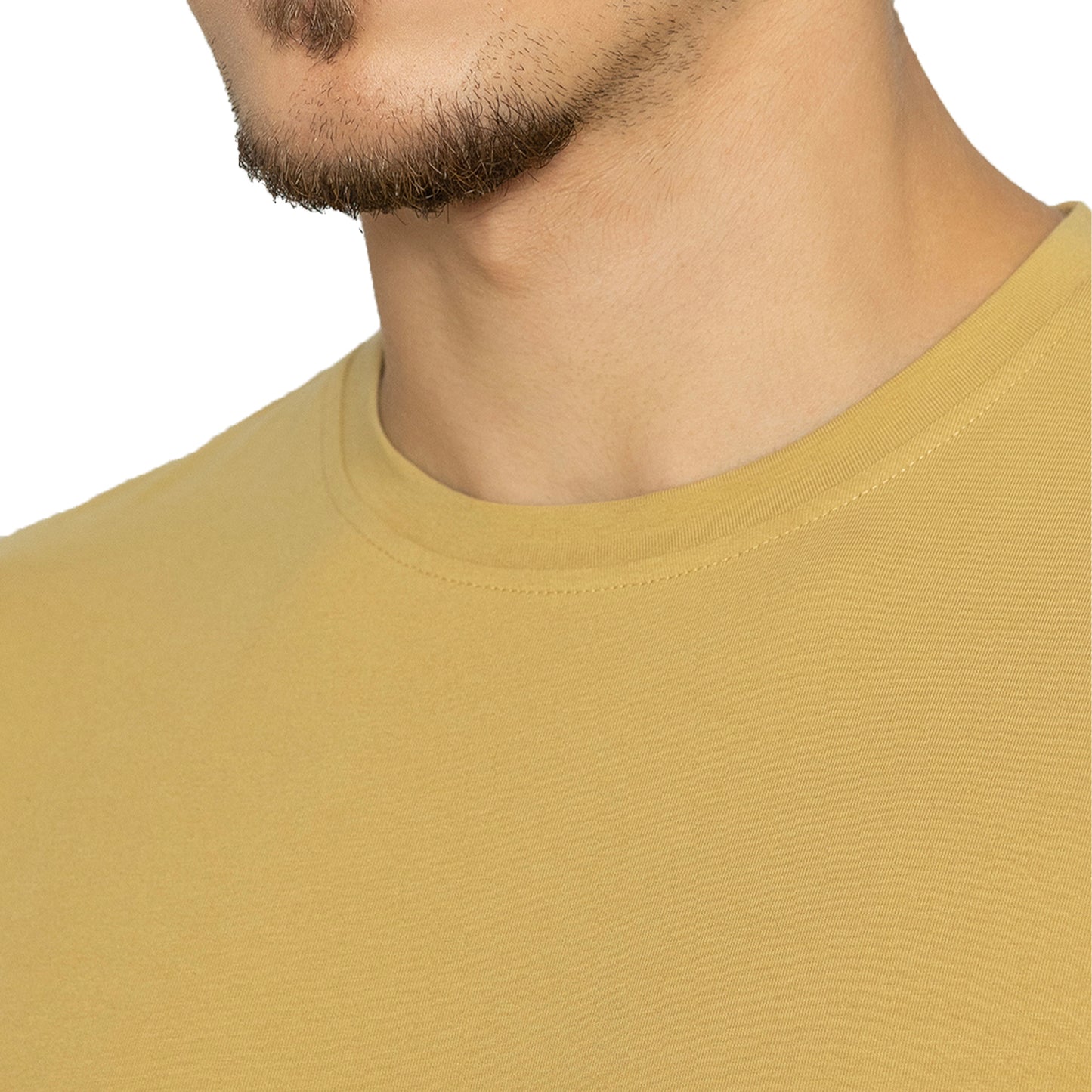 Warm Gold Round Neck Half Sleeves T-Shirt for Men