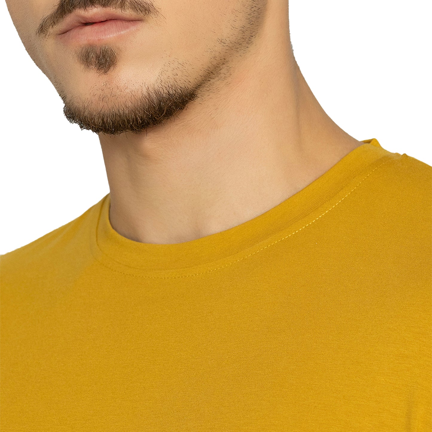 Golden Men's Round Neck Solid T-Shirt