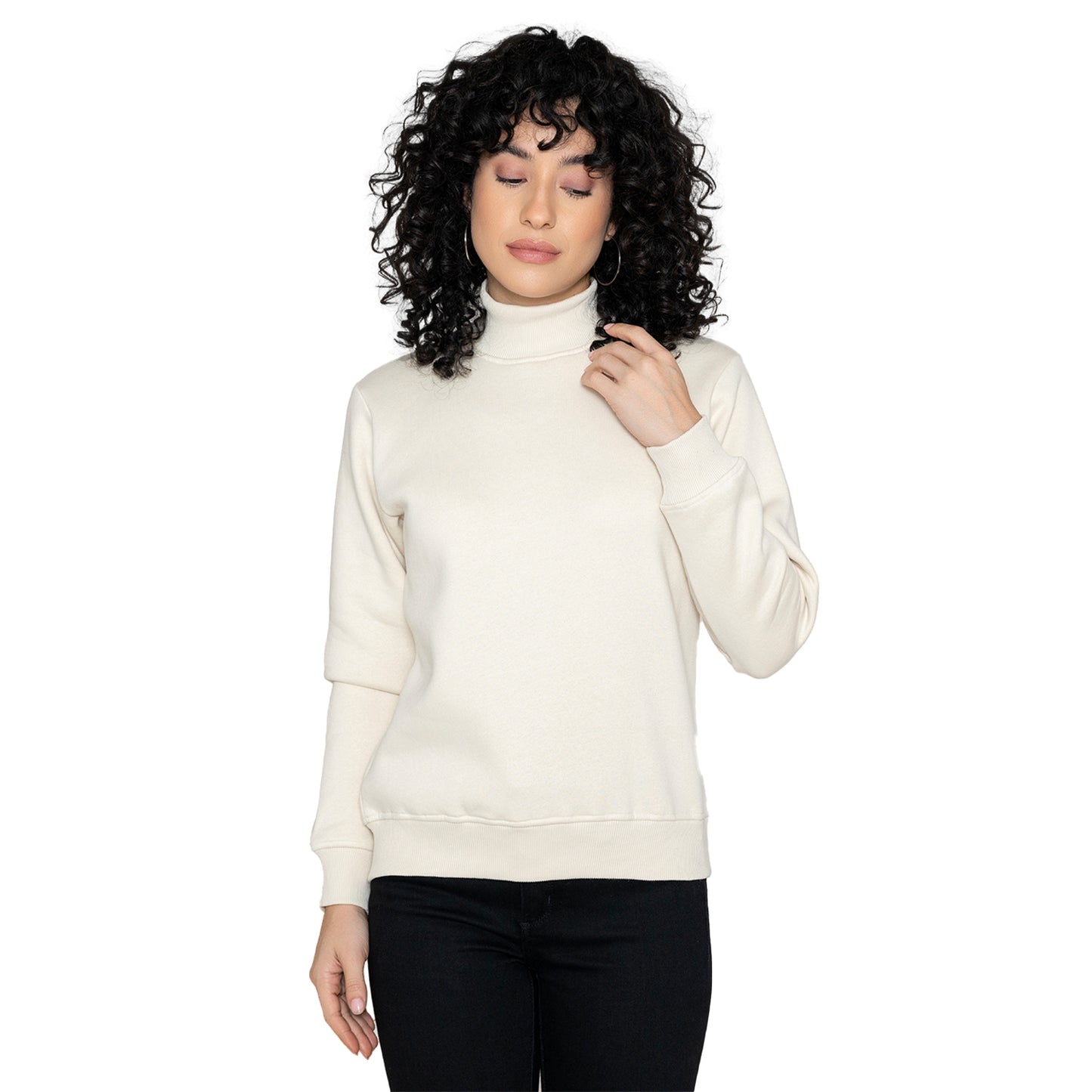 Women High Neck Sweatshirt