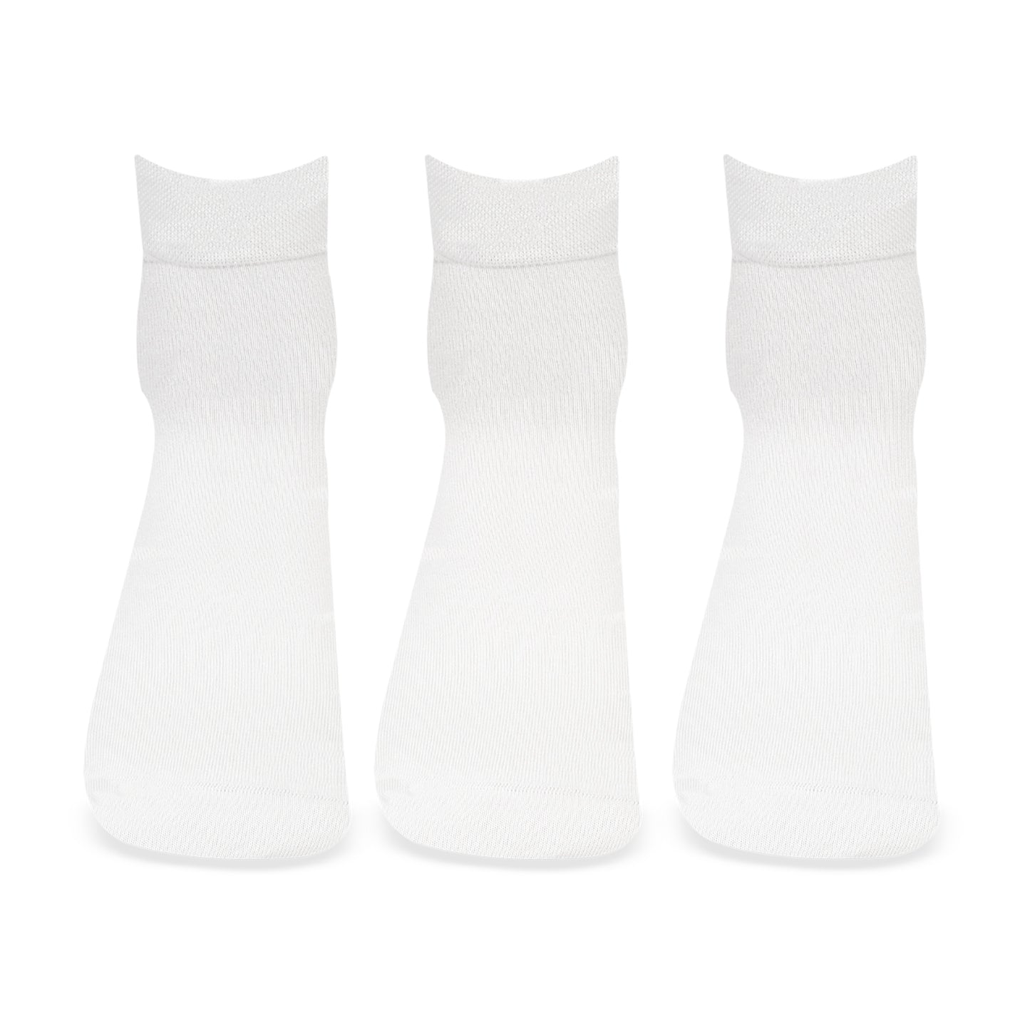 Classic Ivory Bamboo Ankle Socks - Pack of 3