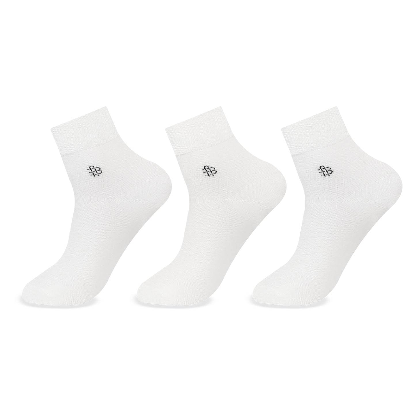 Classic Ivory Bamboo Ankle Socks - Pack of 3