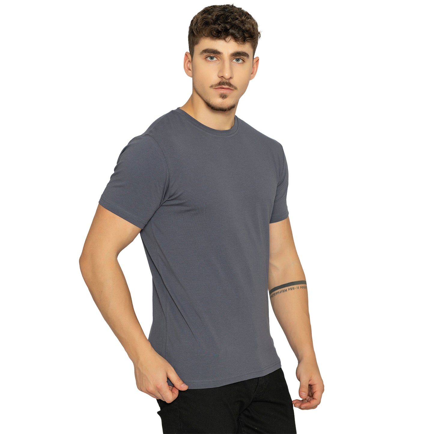 Wild Dove Men's Round Neck Solid T-Shirt