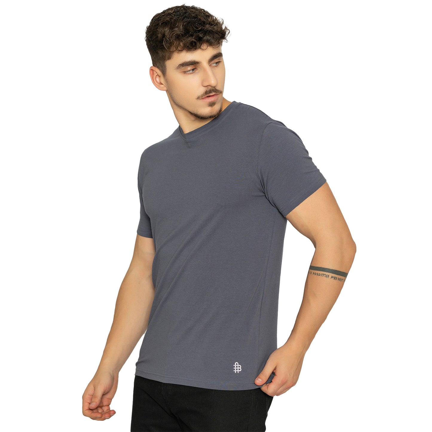 Wild Dove Men's Round Neck Solid T-Shirt