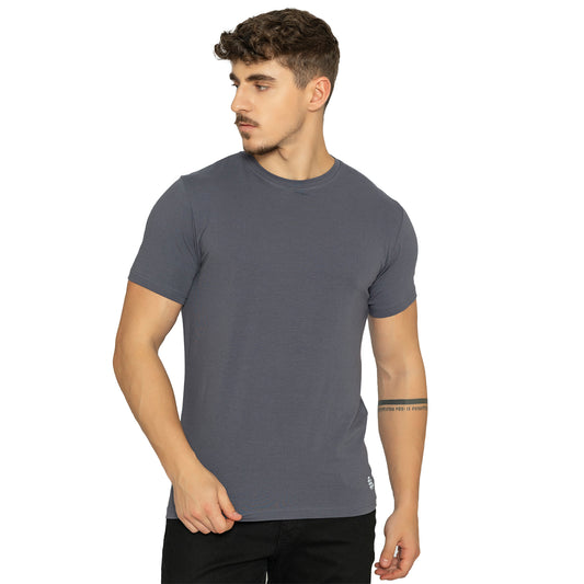 Wild Dove Men's Round Neck Solid T-Shirt