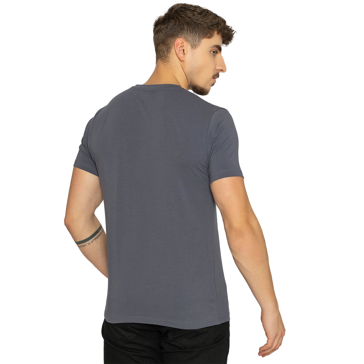 Wild Dove Men's Round Neck Solid T-Shirt