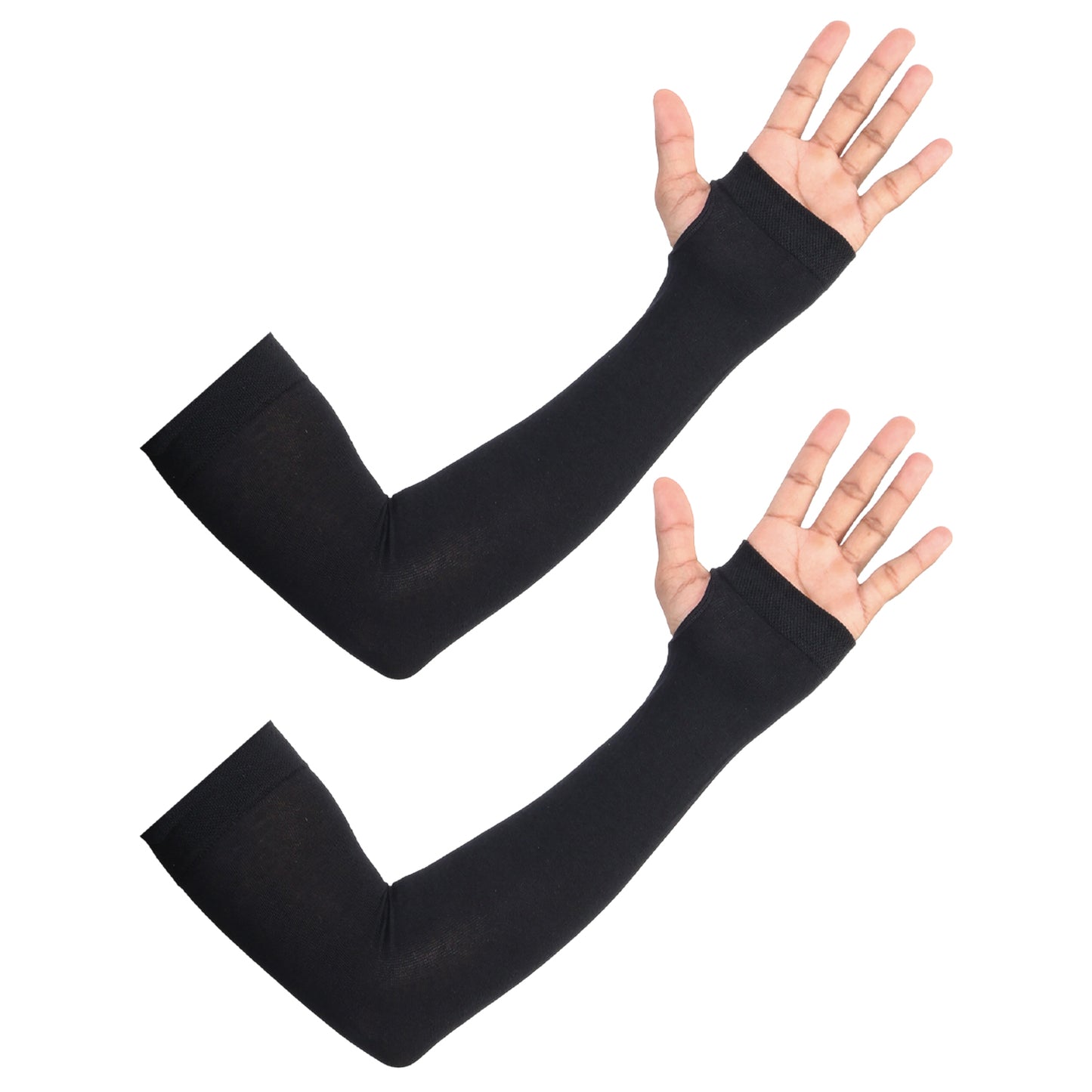 Unisex UV Sun Protection Black Arm Shield - Pack of 2