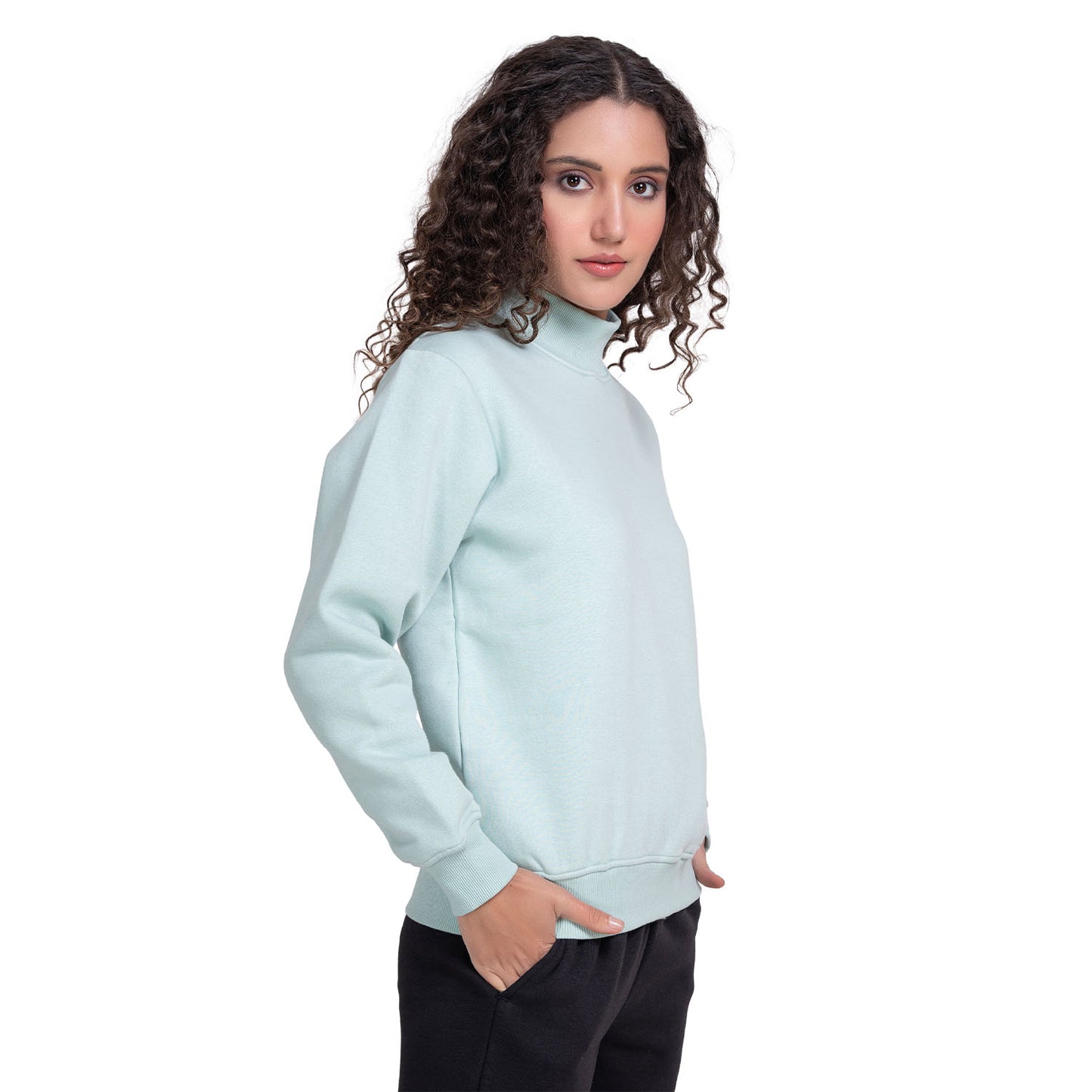 Women High Neck Sweatshirt