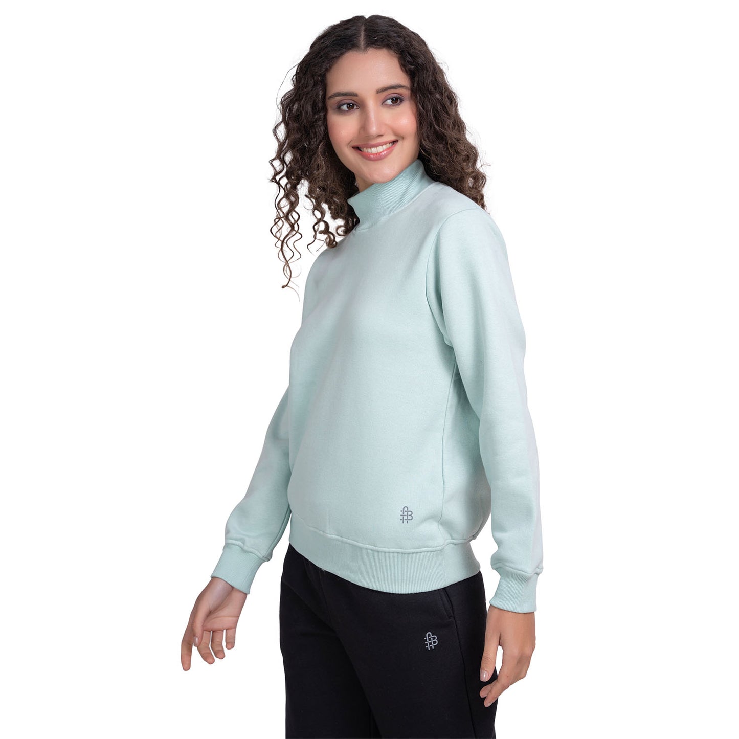 Women High Neck Sweatshirt