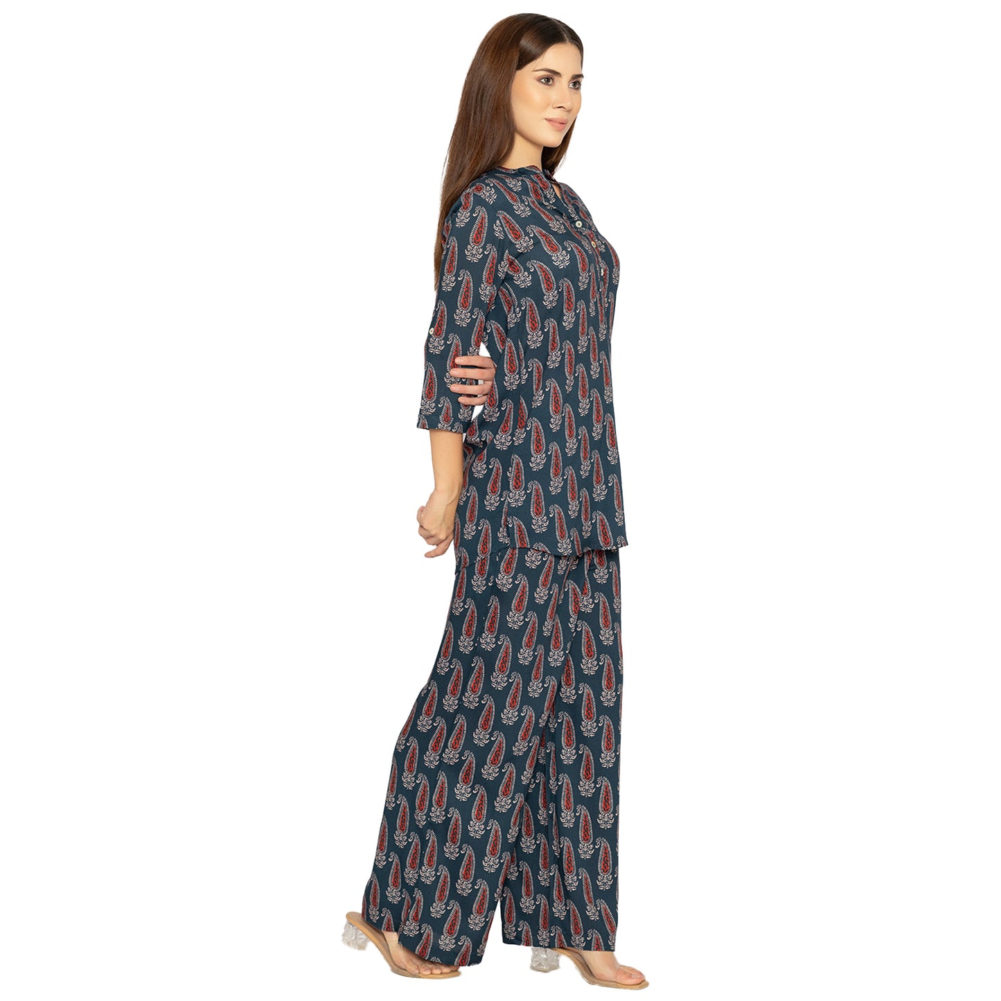 Printed Short Kurti for Women – 3/4th Sleeve Design