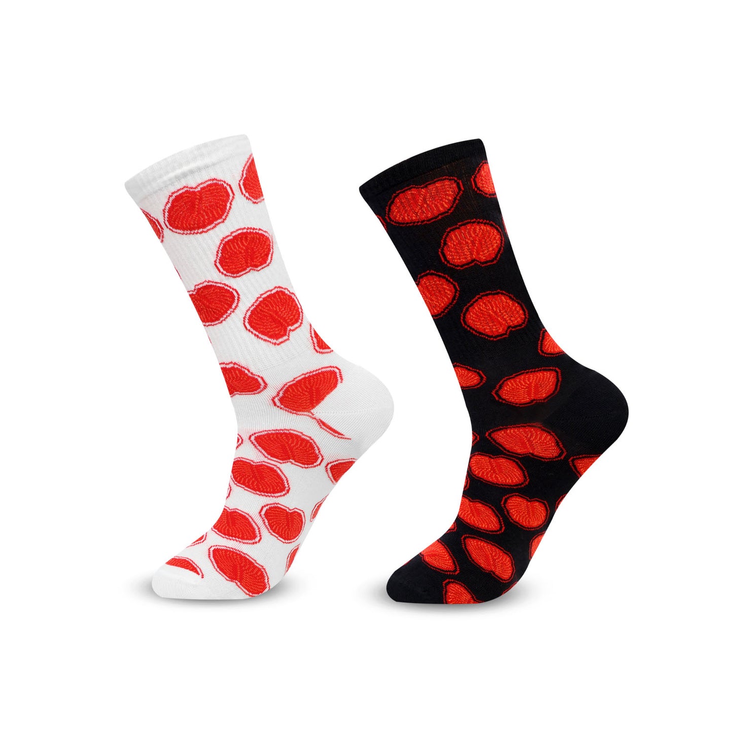 Couple Crew Length Socks White & Black