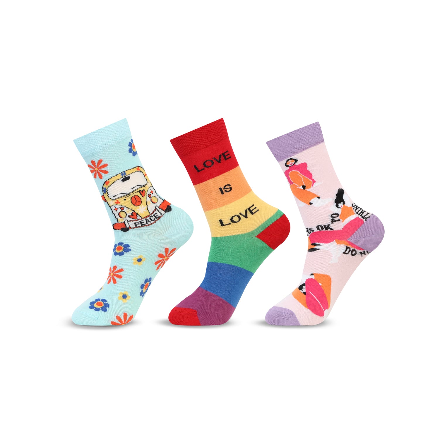 Love & Peace Designer Calf Socks for Women & Girls