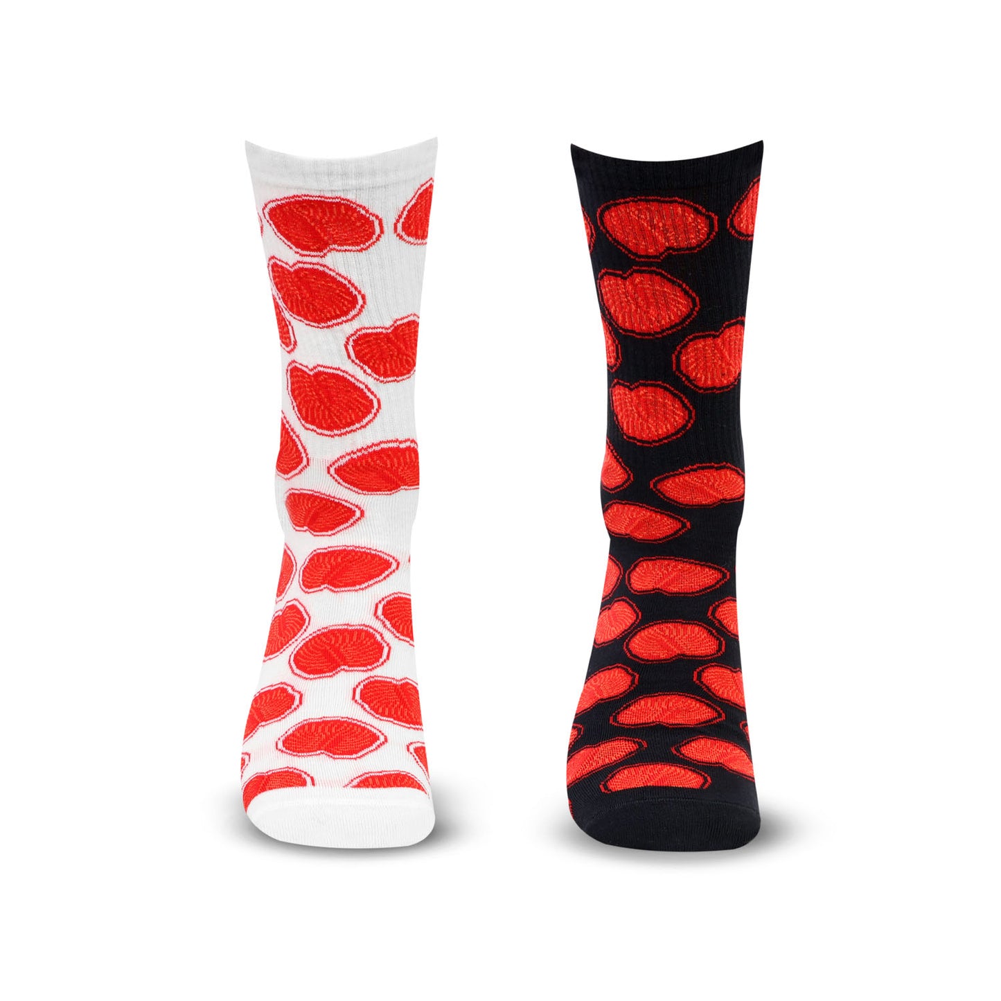 Couple Crew Length Socks White & Black