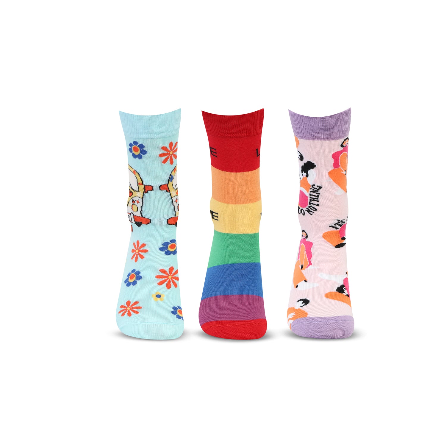Love & Peace Designer Calf Socks for Women & Girls