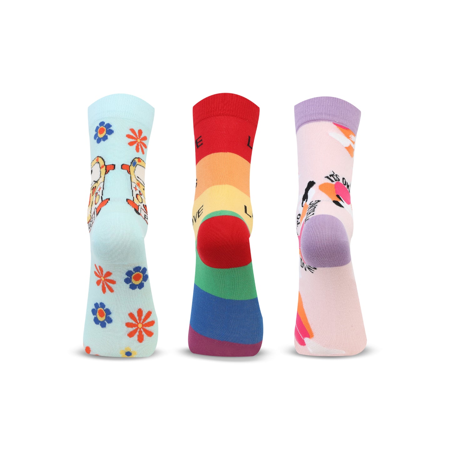 Love & Peace Designer Calf Socks for Women & Girls