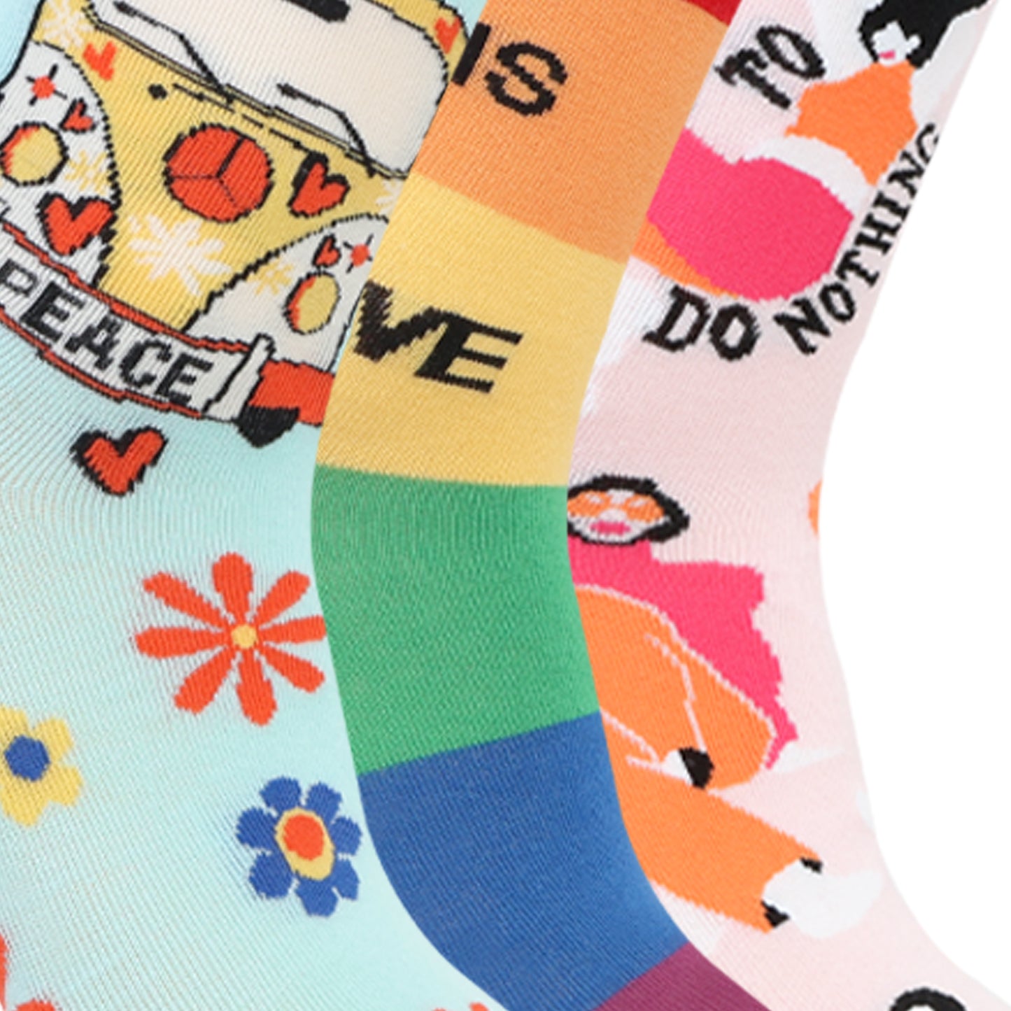 Love & Peace Designer Calf Socks for Women & Girls
