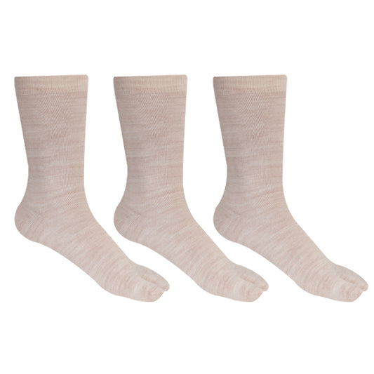 Women's Fine Woolen Thumb Crew Socks - Skin (Pack of 3))
