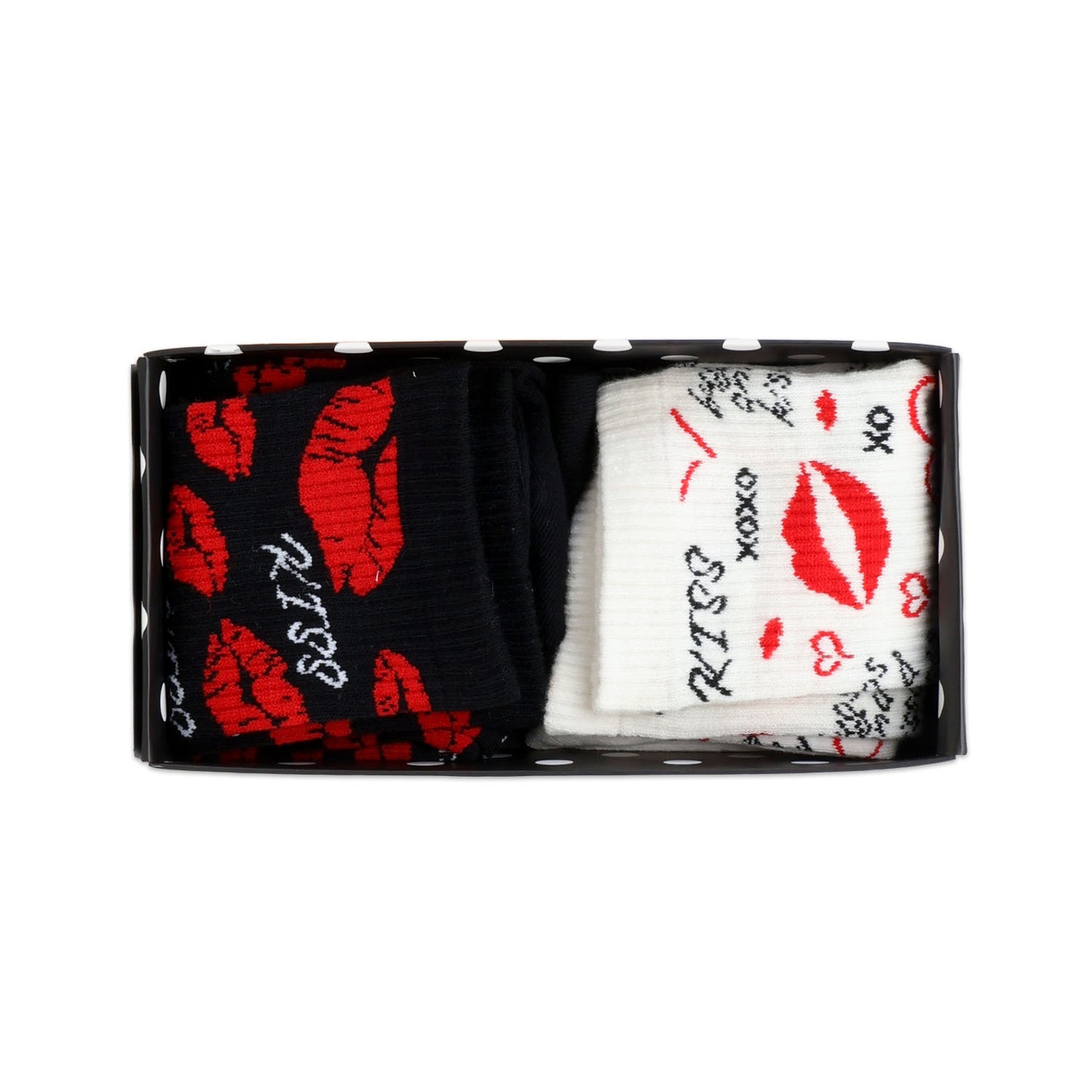 Couple Crew Length Socks White & Black
