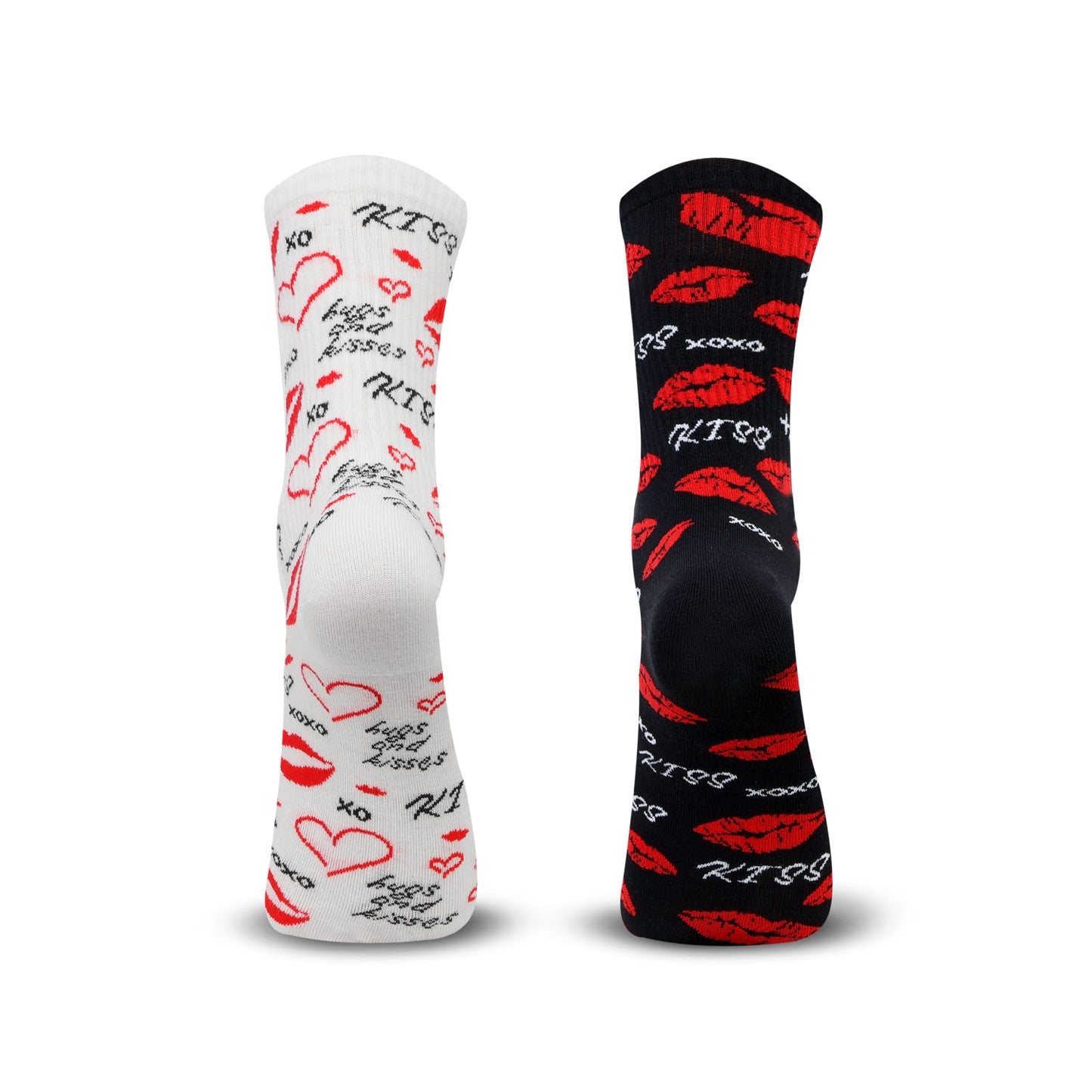 Couple Crew Length Socks White & Black