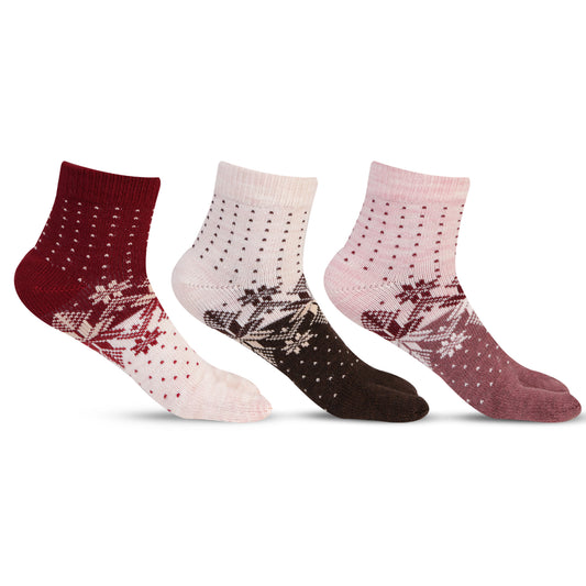 Women's Fine Woolen Thumb Ankle Socks (Pack of 3)