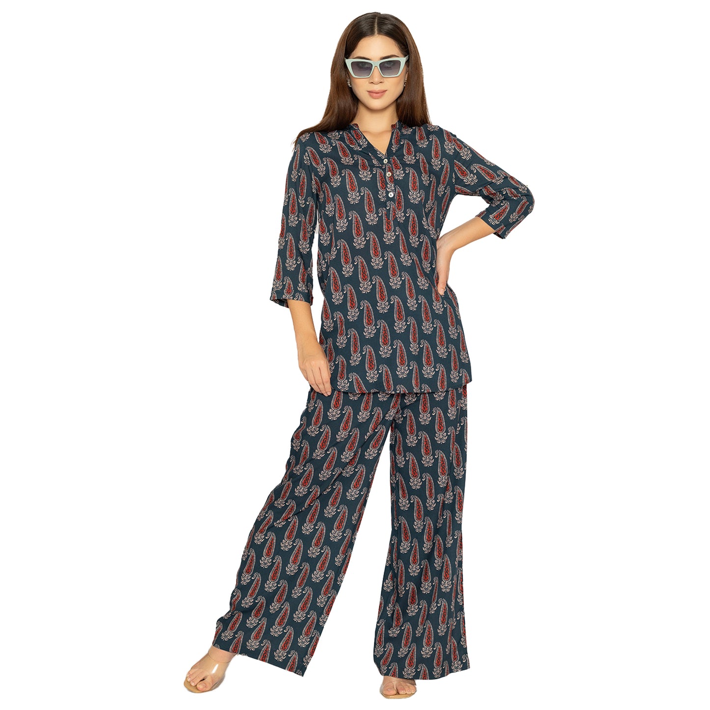 Printed Short Kurti for Women – 3/4th Sleeve Design