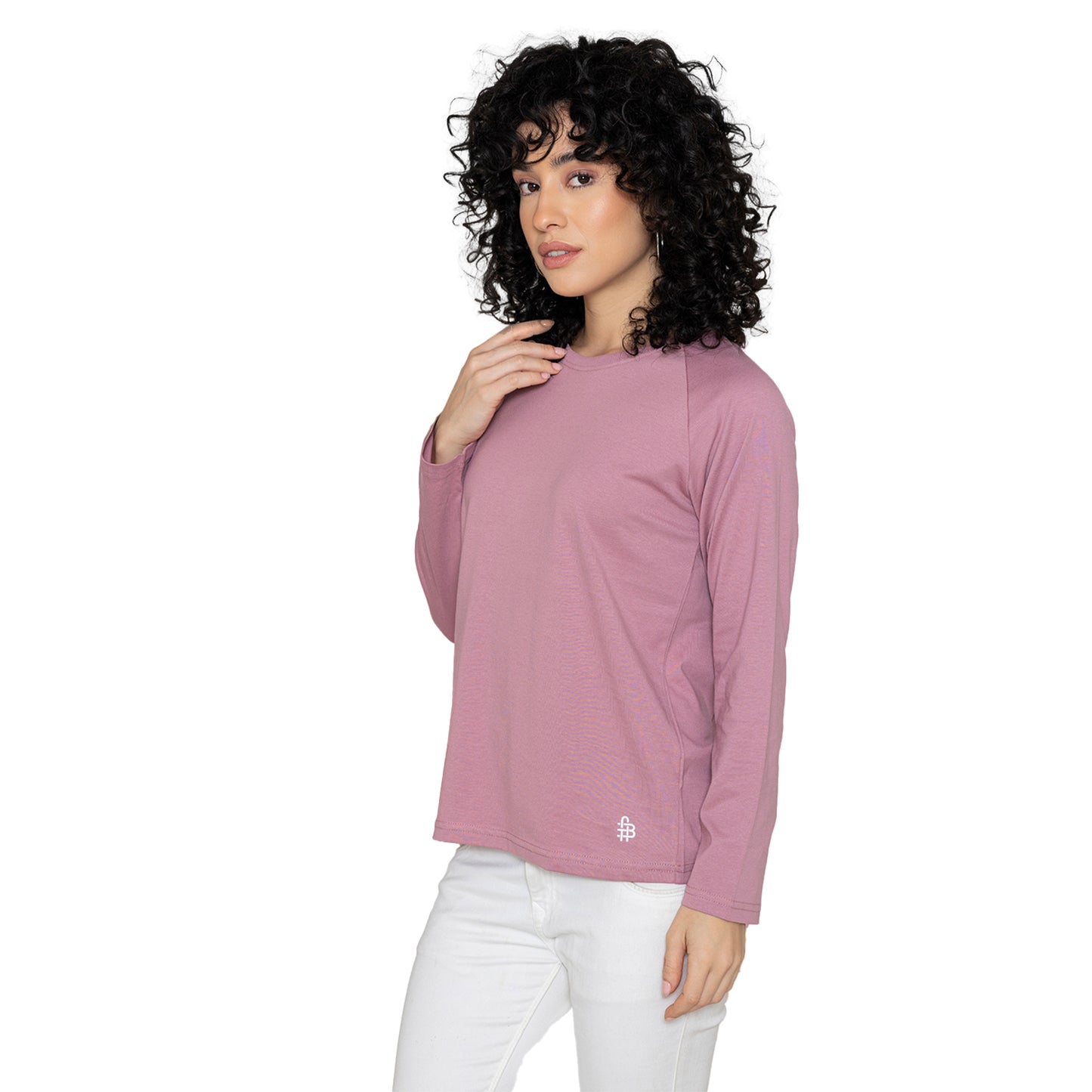 Women Round Neck Lounge Wear Printed Tee- Comfort Fit - Lilac