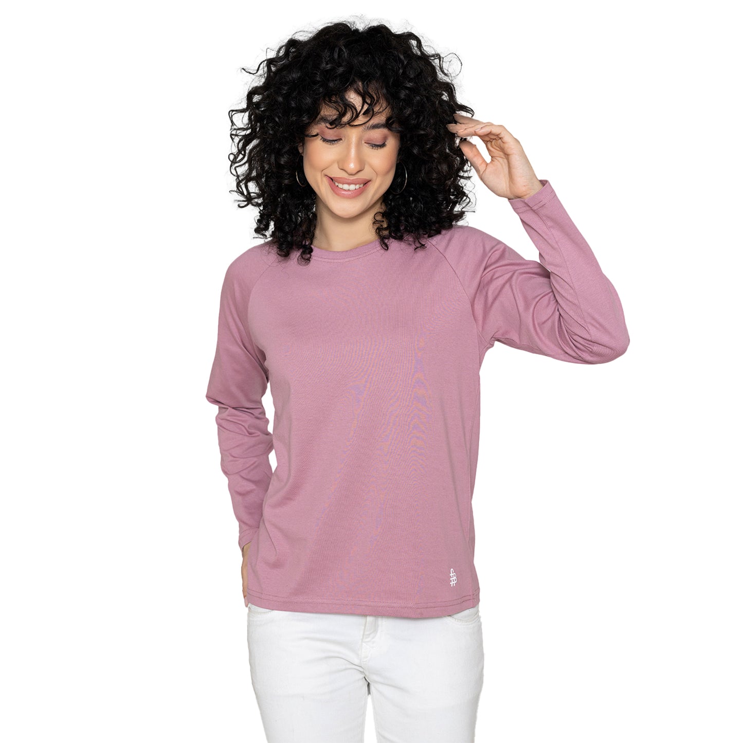 Women Round Neck Lounge Wear Printed Tee- Comfort Fit - Lilac