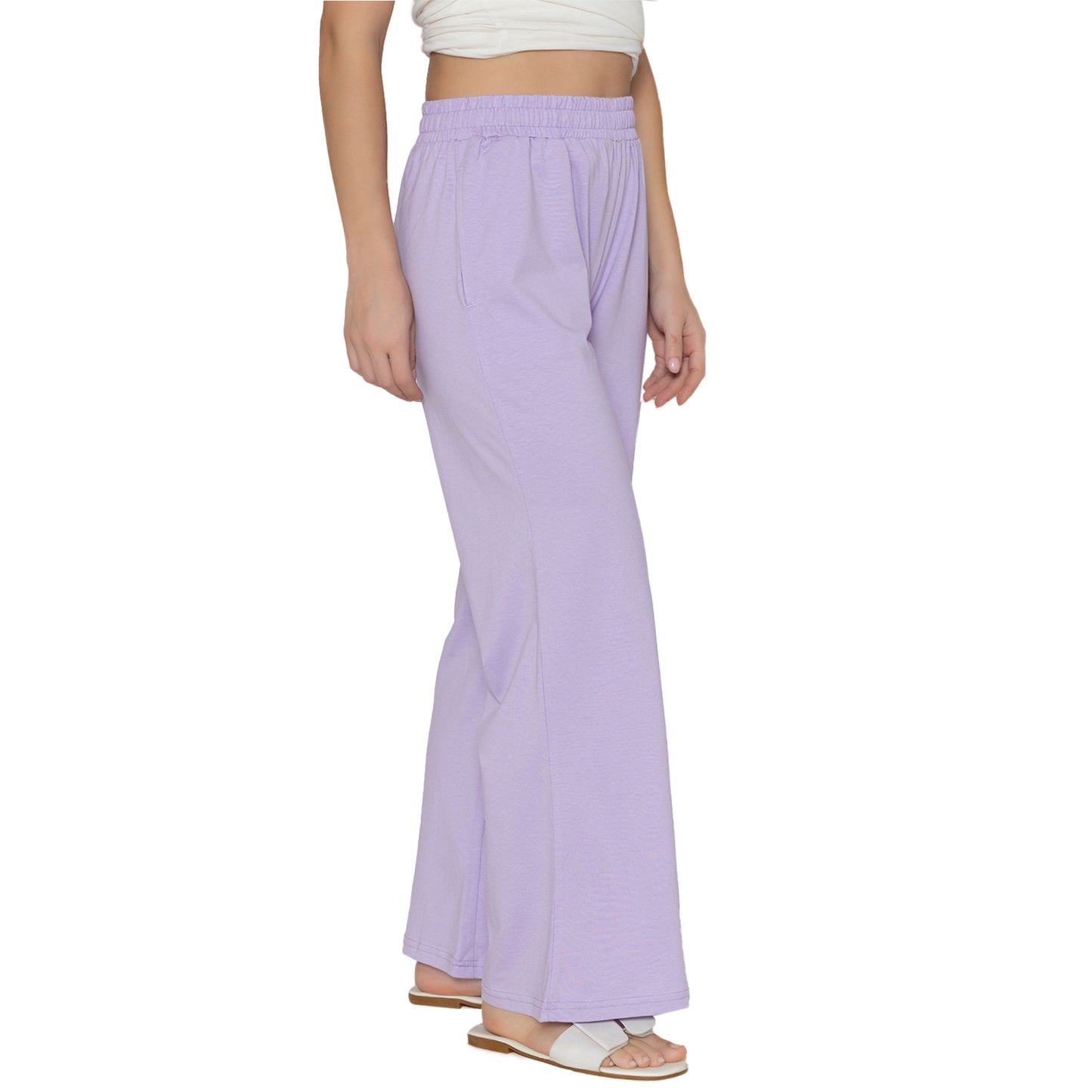 Women Flared Pants - Pastel Lilac