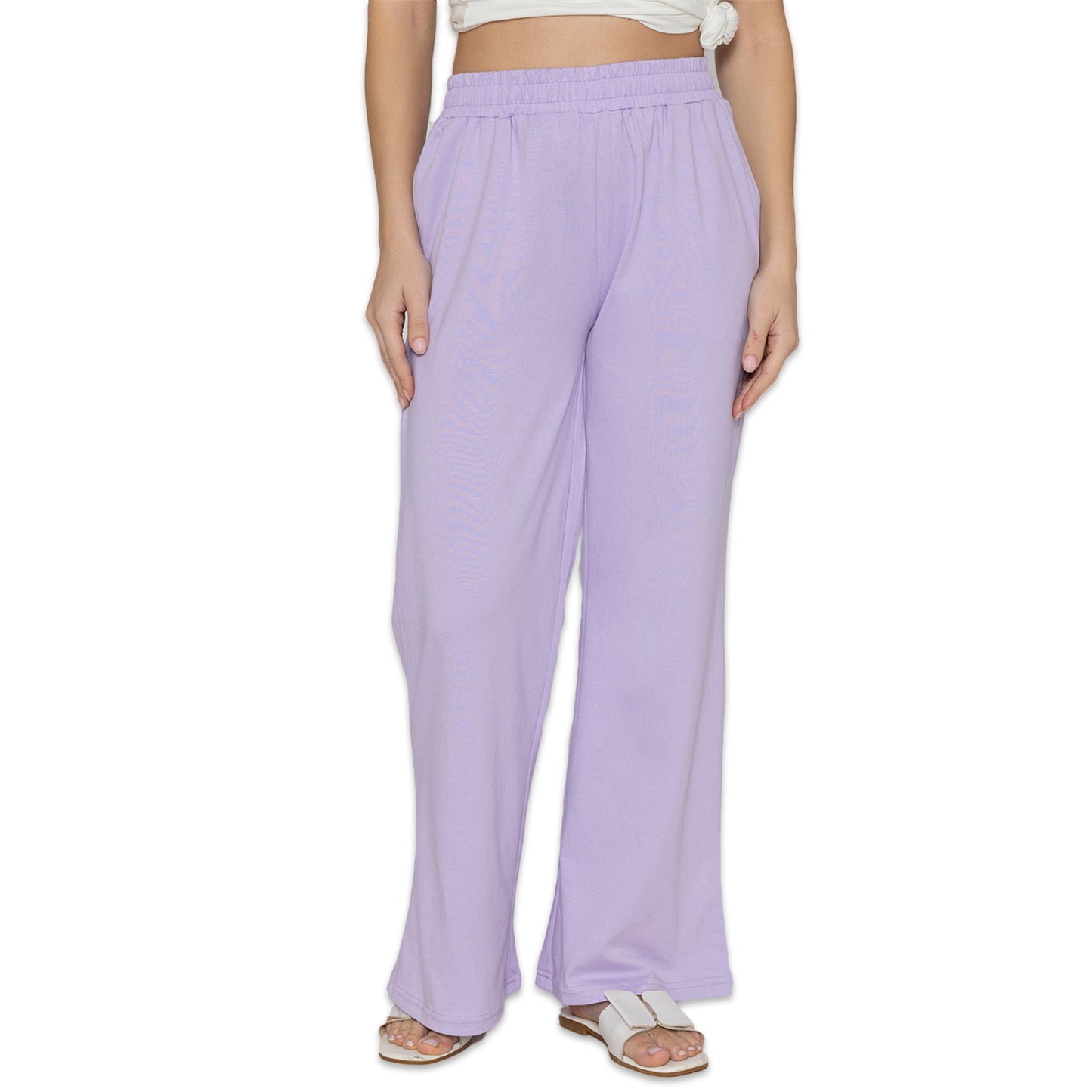 Women Flared Pants - Pastel Lilac