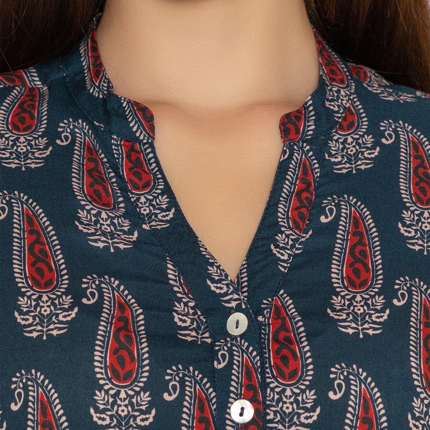Printed Short Kurti for Women – 3/4th Sleeve Design