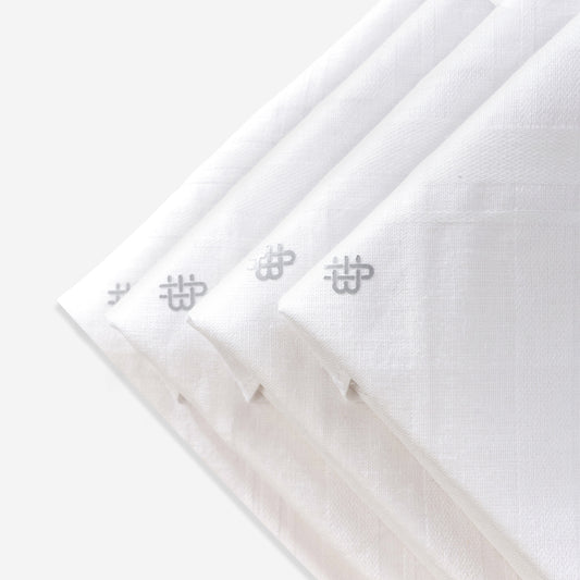 Men's Formal Cotton Handkerchief in White (Pack of 12)