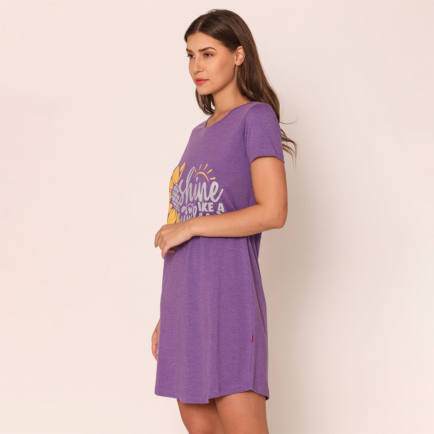 Women Cotton Sleepshirt - Dark Purple