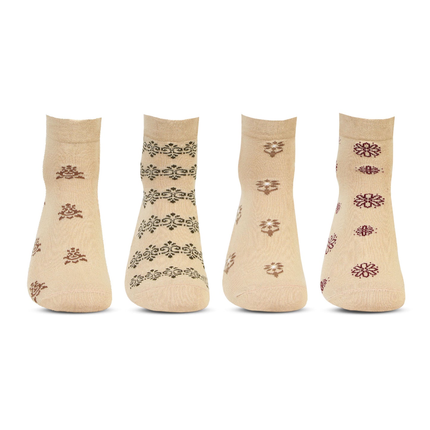 Designer Fancy Ankle Socks for Women - Skin