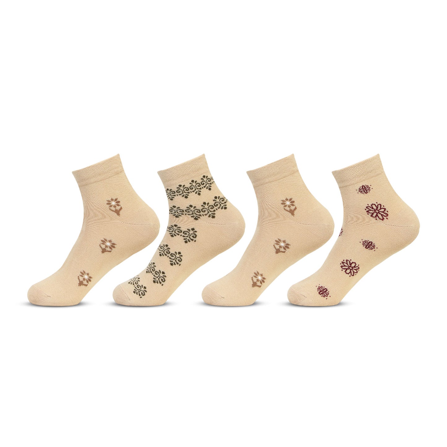 Designer Fancy Ankle Socks for Women - Skin