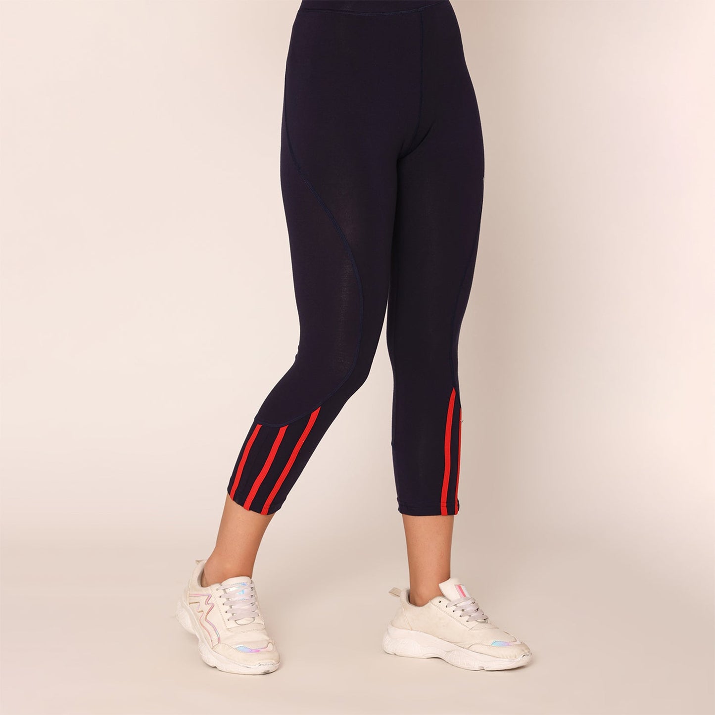 Women's XL size gym capri in Navy