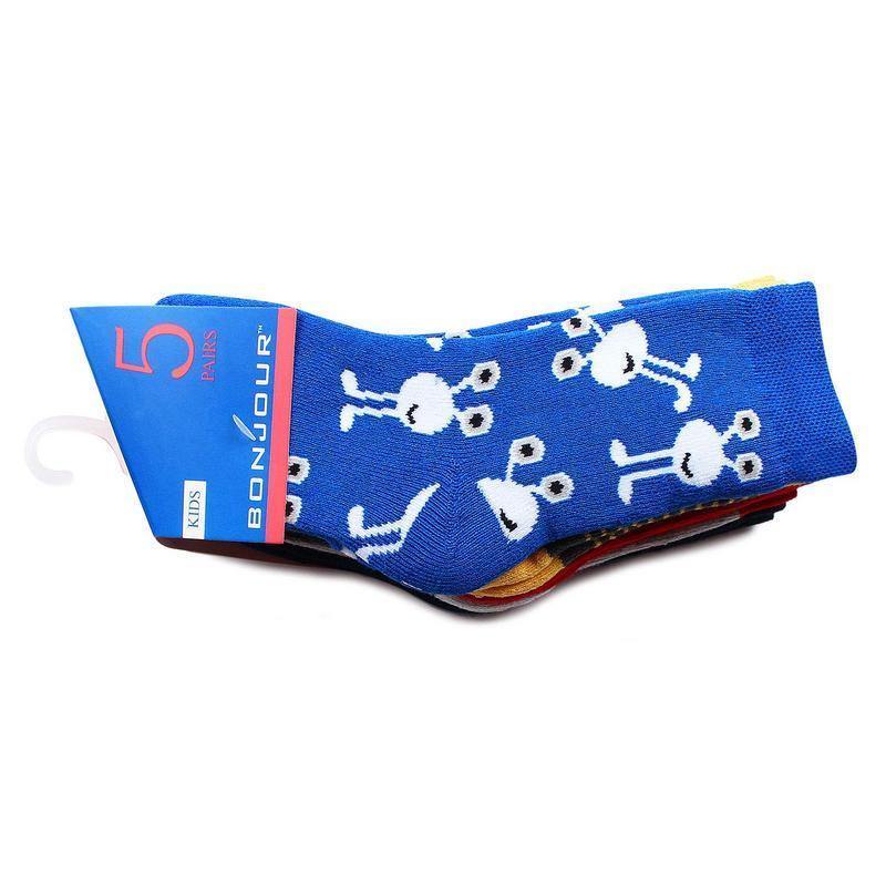 Kids Cushioned Fancy Sports Socks- Pack of 5 - Bonjour Group