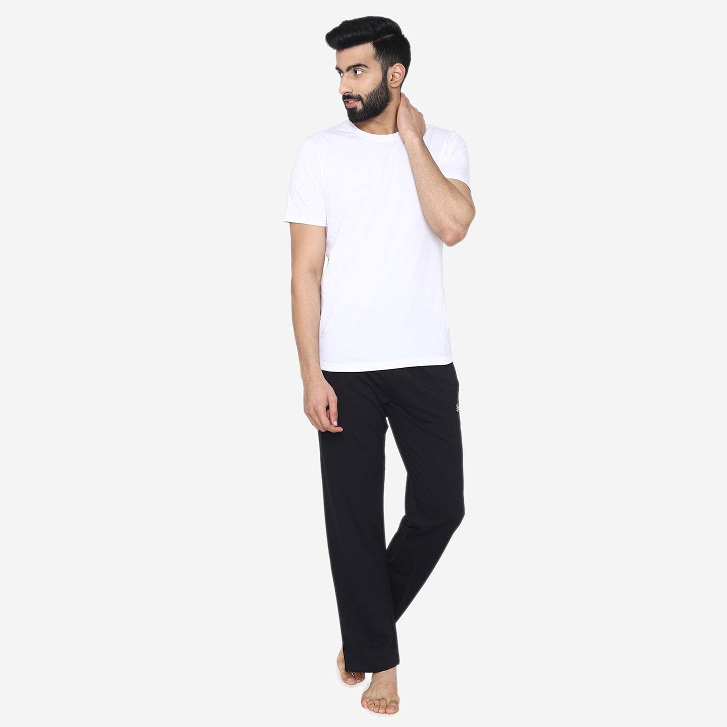 Casual Plain Knitted Lower For Men - Black - Bonjour Group