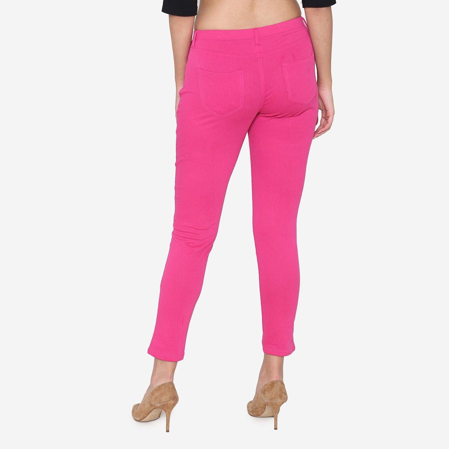 Vami Women's Cotton Stretchable Jeggings - Magic Pink - Bonjour Group