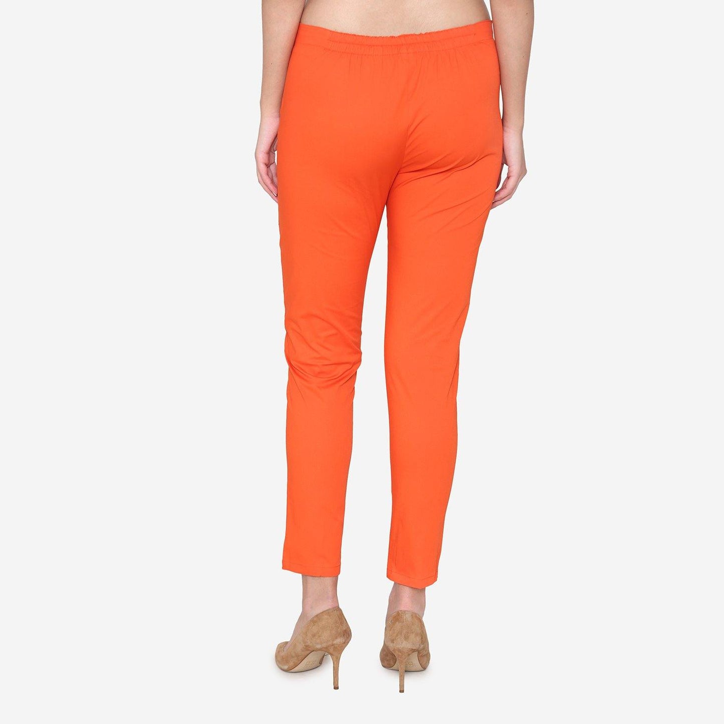 Vami Women's Cotton Formal Trousers- Fire - Bonjour Group