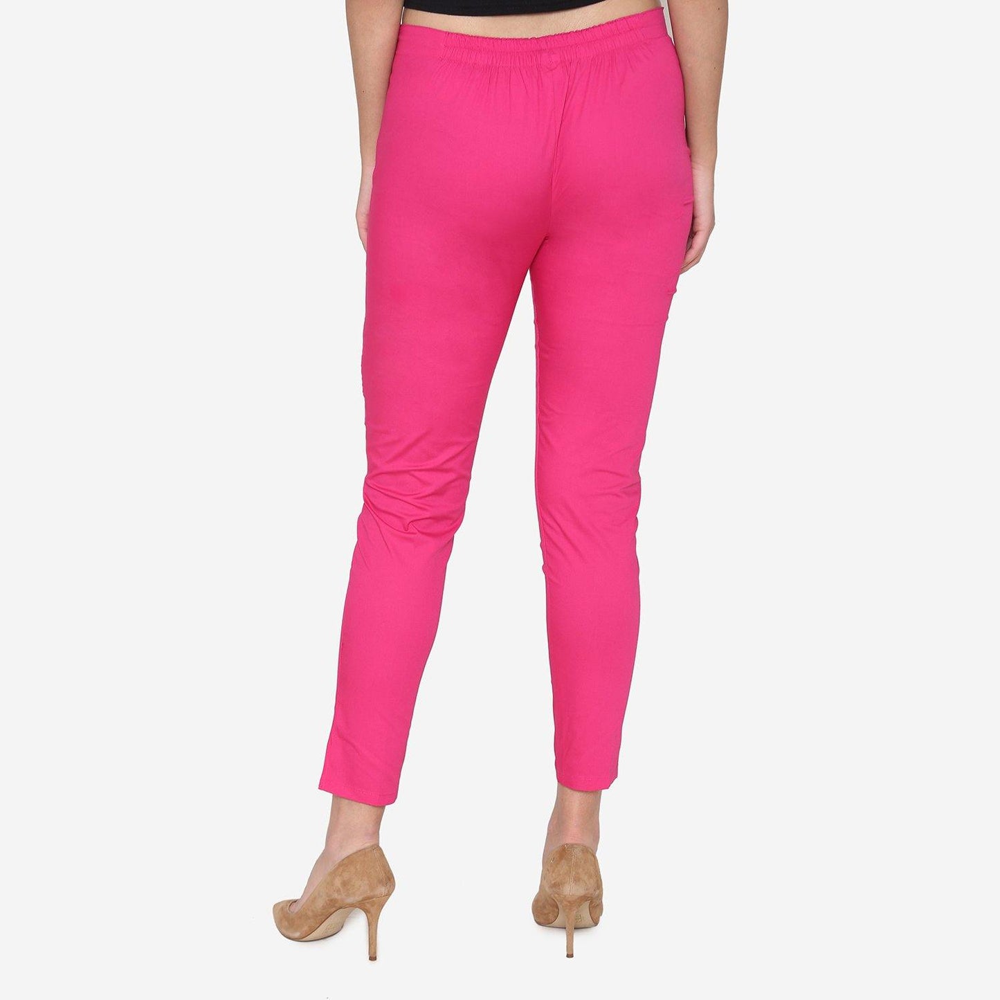 Vami Women's Cotton Formal Trousers- fuchsia - Bonjour Group
