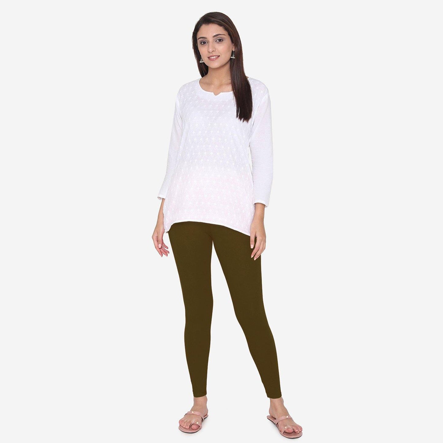 Brown Ankle Leggings