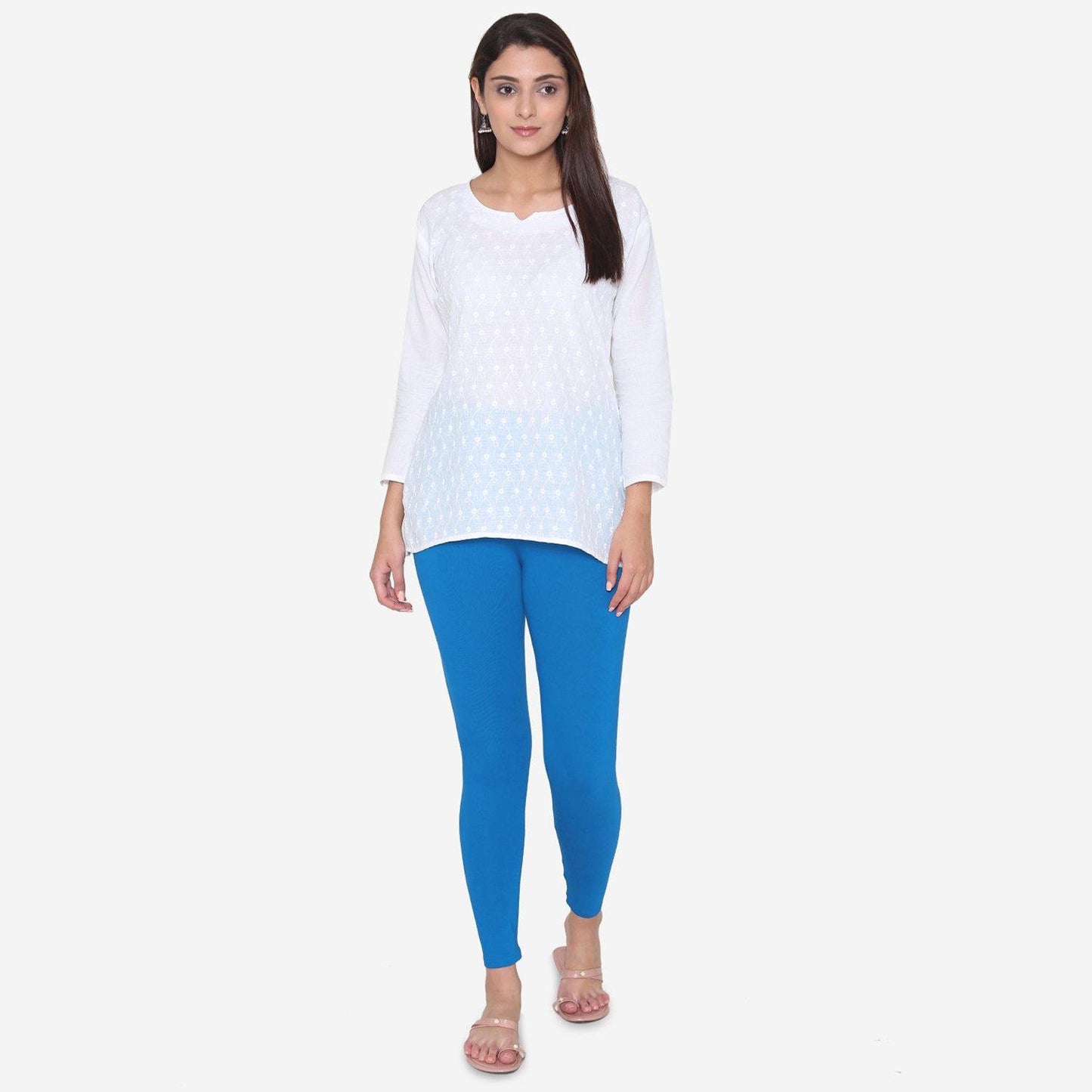 Blue Cotton Leggings