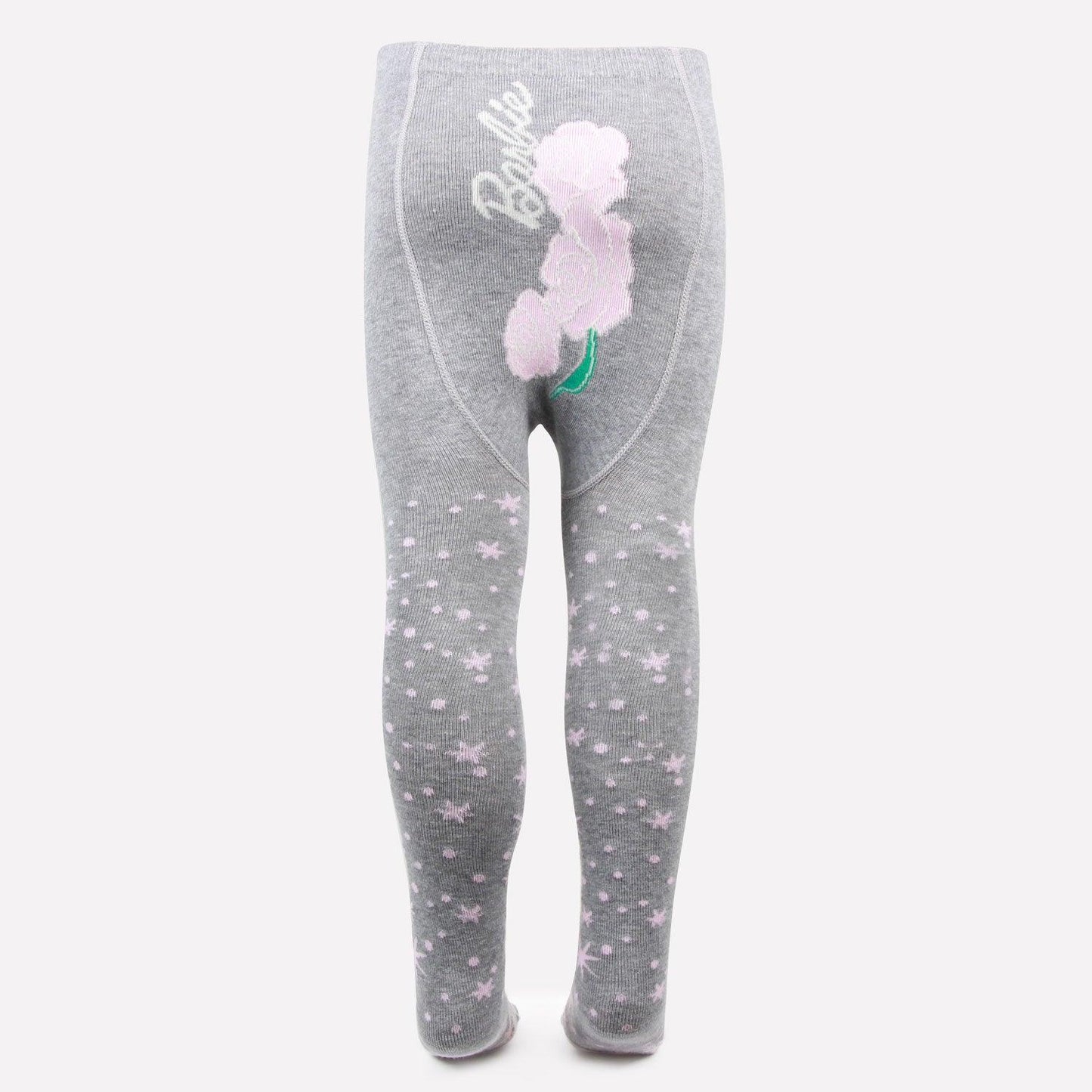 Barbie Cotton Tights For Baby Girls - Light Grey