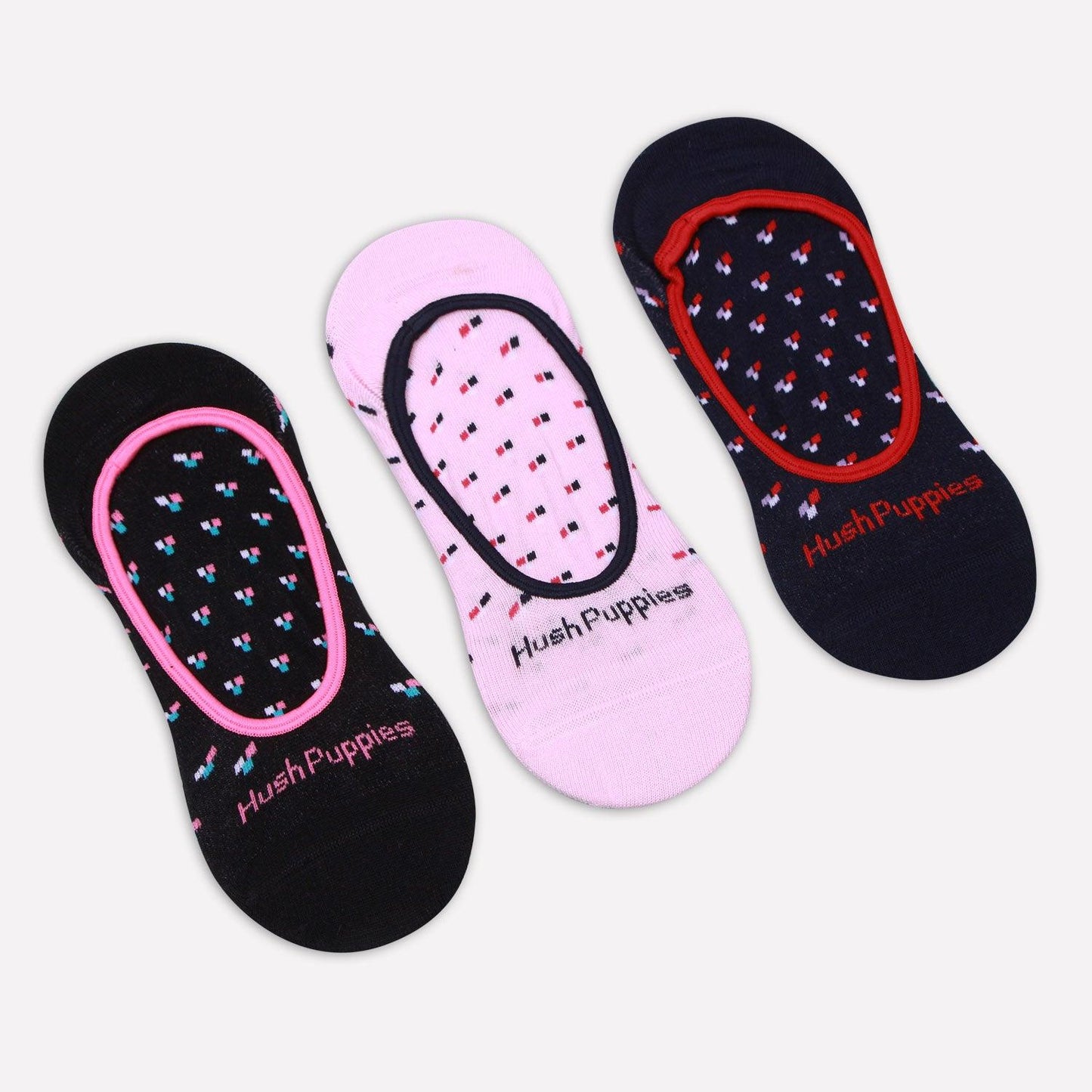 Hush Puppies Women's Multicolored Loafer Socks - Pack of 3