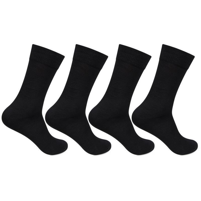 Men's Cotton Plain Socks- Pack of 4