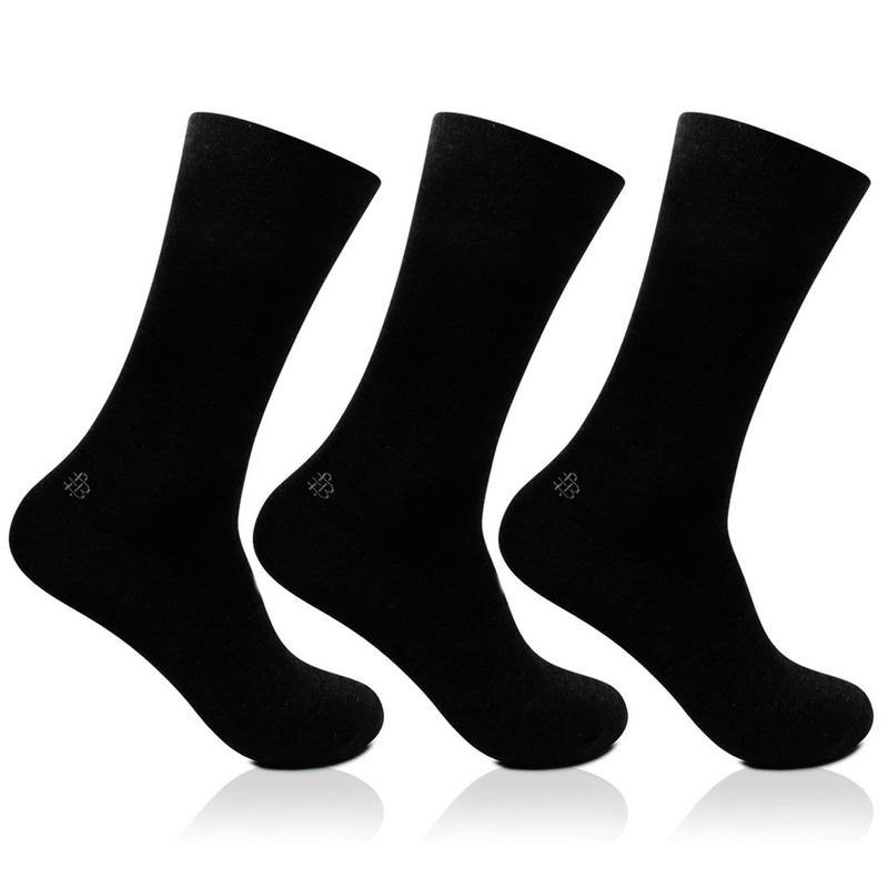 Men's Cotton Odour Free Black Plain Full Length Socks- Pack of 3